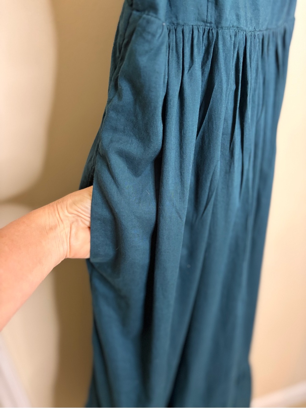 Abercrombie and Fitch Dark Teal Spaghetti-Strap Maxi Dress #1353 - Picture 4 of 9